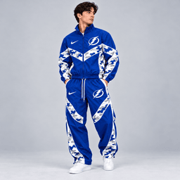 Tampa Bay Lightning | Premium NHL Urban Camo Chevron Full Zip Windbreaker Jacket and Matching Jogger Pants Tracksuit Set NDN cover