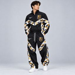 Vegas Golden Knights | Premium NHL Urban Camo Chevron Full Zip Windbreaker Jacket and Matching Jogger Pants Tracksuit Set NDN cover