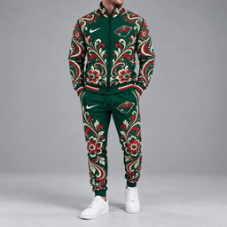 Minnesota Wild | Premium NHL Royal Floral Paisley Full Zip Track Jacket and Matching Jogger Pants Set NDN cover