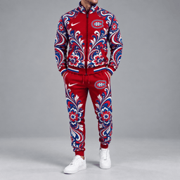 Montreal Canadiens | Premium NHL Royal Floral Paisley Full Zip Track Jacket and Matching Jogger Pants Set NDN cover