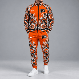 Philadelphia Flyers | Premium NHL Royal Floral Paisley Full Zip Track Jacket and Matching Jogger Pants Set NDN cover