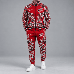 Carolina Hurricanes | Premium NHL Royal Floral Paisley Full Zip Track Jacket and Matching Jogger Pants Set NDN cover
