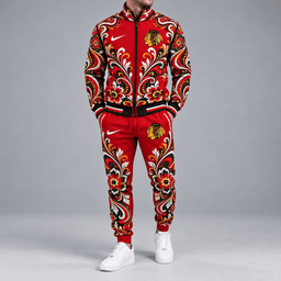 Chicago Blackhawks | Premium NHL Royal Floral Paisley Full Zip Track Jacket and Matching Jogger Pants Set NDN cover