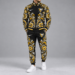 Pittsburgh Penguins | Premium NHL Royal Floral Paisley Full Zip Track Jacket and Matching Jogger Pants Set NDN cover