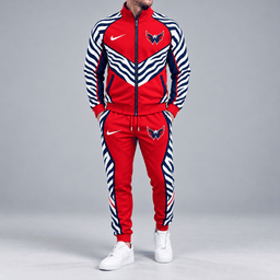 Columbus Blue Jackets | Premium NHL Bold Zebra Stripe Full Zip Track Jacket and Matching Jogger Pants Set NDN cover