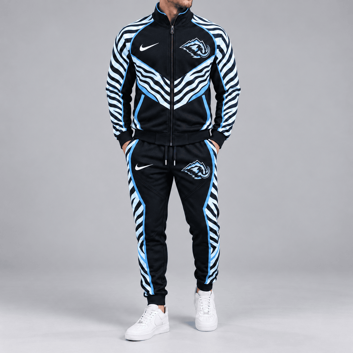 Utah Mammoth | Premium NHL Bold Zebra Stripe Full Zip Track Jacket and Matching Jogger Pants Set NDN cover