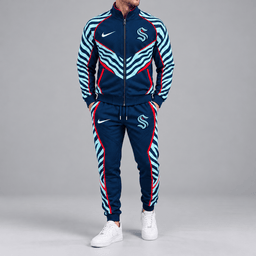 Seattle Kraken | Premium NHL Bold Zebra Stripe Full Zip Track Jacket and Matching Jogger Pants Set NDN cover