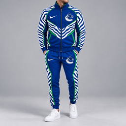 Vancouver Canucks | Premium NHL Bold Zebra Stripe Full Zip Track Jacket and Matching Jogger Pants Set NDN cover