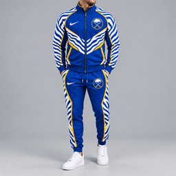 Buffalo Sabres | Premium NHL Bold Zebra Stripe Full Zip Track Jacket and Matching Jogger Pants Set NDN cover