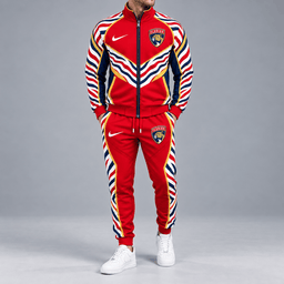 Florida Panthers | Premium NHL Bold Zebra Stripe Full Zip Track Jacket and Matching Jogger Pants Set NDN cover