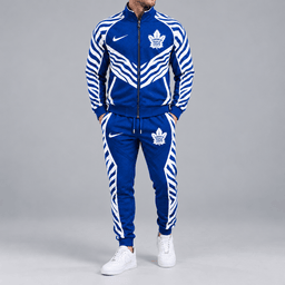 Toronto Maple Leafs | Premium NHL Bold Zebra Stripe Full Zip Track Jacket and Matching Jogger Pants Set NDN cover
