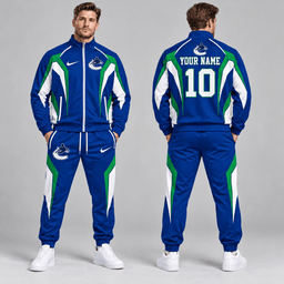 Utah Mammoth | Premium NHL Elite Geometric Colorblock Full Zip Track Jacket and Matching Jogger Pants Set with Custom Name and Number NDN cover