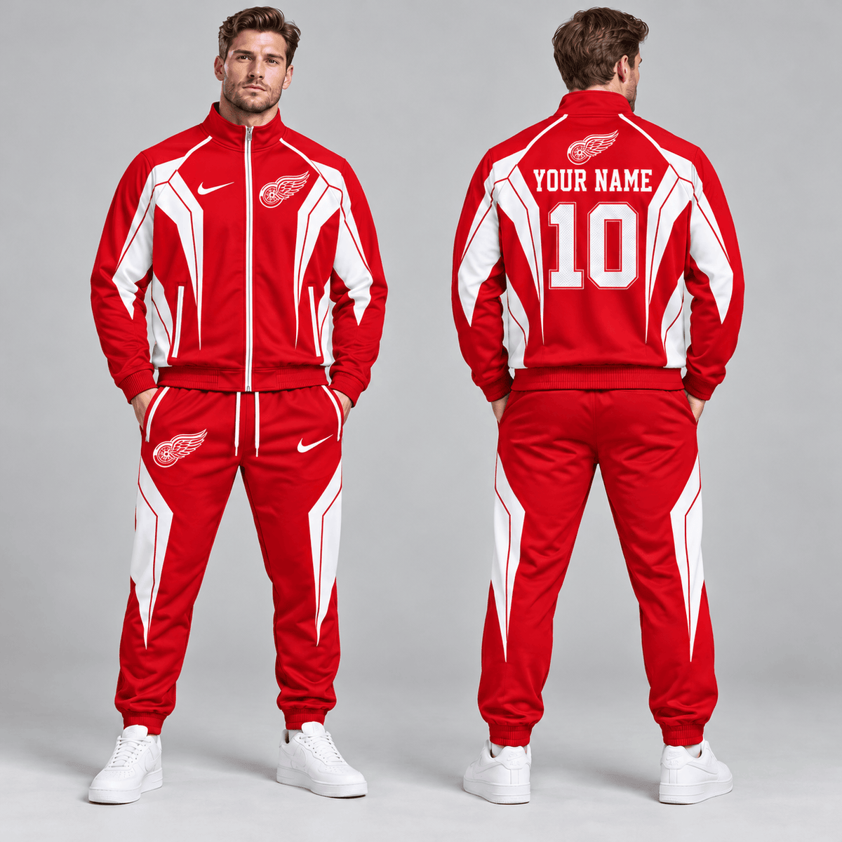 Florida Panthers | Premium NHL Elite Geometric Colorblock Full Zip Track Jacket and Matching Jogger Pants Set with Custom Name and Number NDN cover
