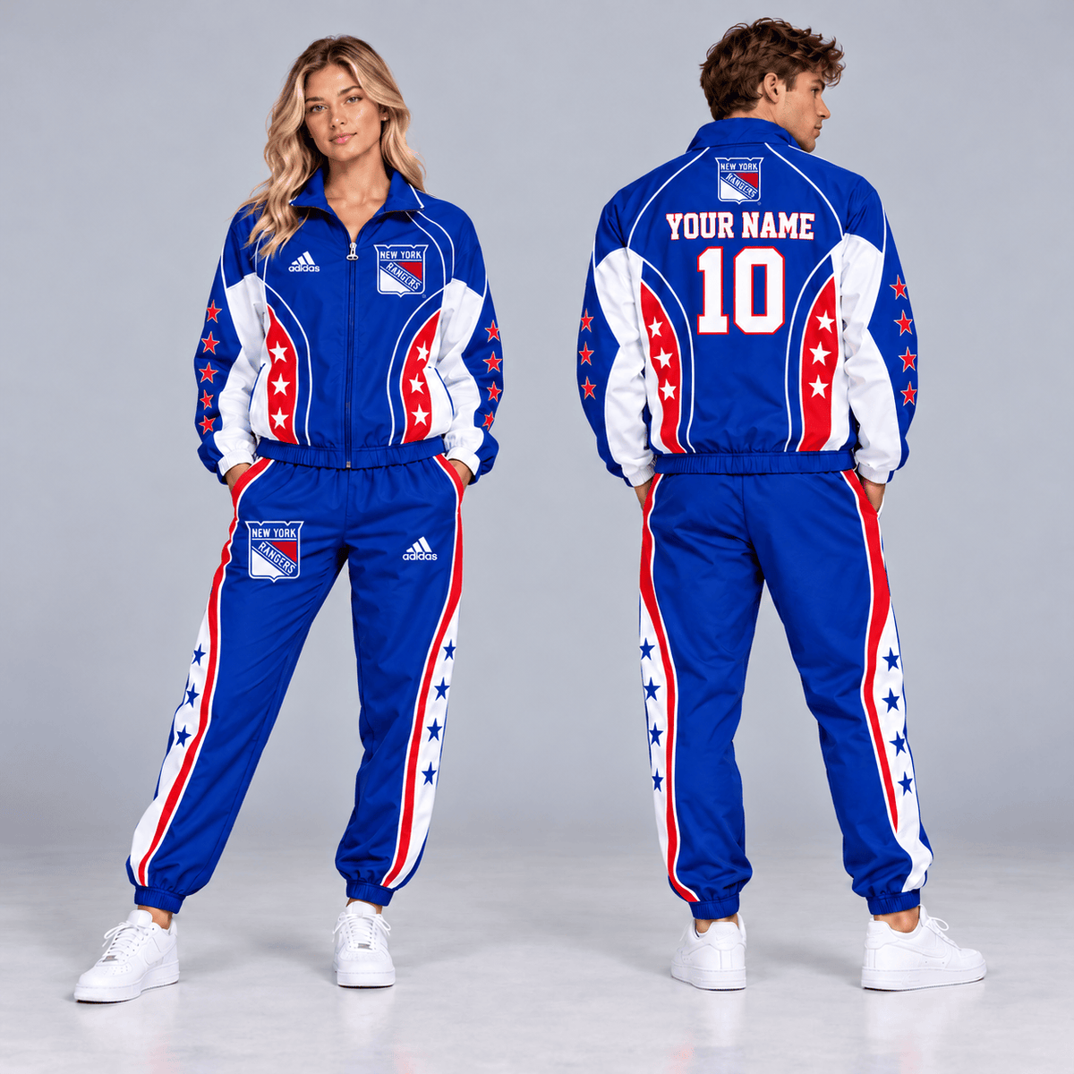Chicago Blackhawks | Premium NHL All Star Contrast Panel Full Zip Track Jacket and Matching Jogger Pants Set with Custom Name and Number NDN cover