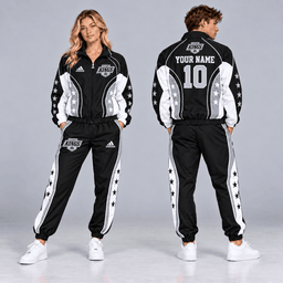 Los Angeles Kings | Premium NHL All Star Contrast Panel Full Zip Track Jacket and Matching Jogger Pants Set with Custom Name and Number NDN cover