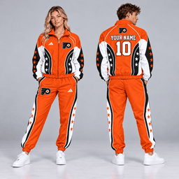 Philadelphia Flyers | Premium NHL All Star Contrast Panel Full Zip Track Jacket and Matching Jogger Pants Set with Custom Name and Number NDN cover
