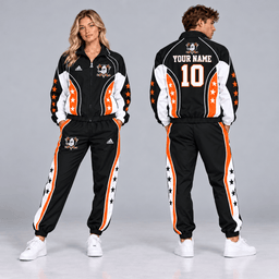 Anaheim Ducks | Premium NHL All Star Contrast Panel Full Zip Track Jacket and Matching Jogger Pants Set with Custom Name and Number NDN cover