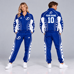 Tampa Bay Lightning | Premium NHL All Star Contrast Panel Full Zip Track Jacket and Matching Jogger Pants Set with Custom Name and Number NDN cover