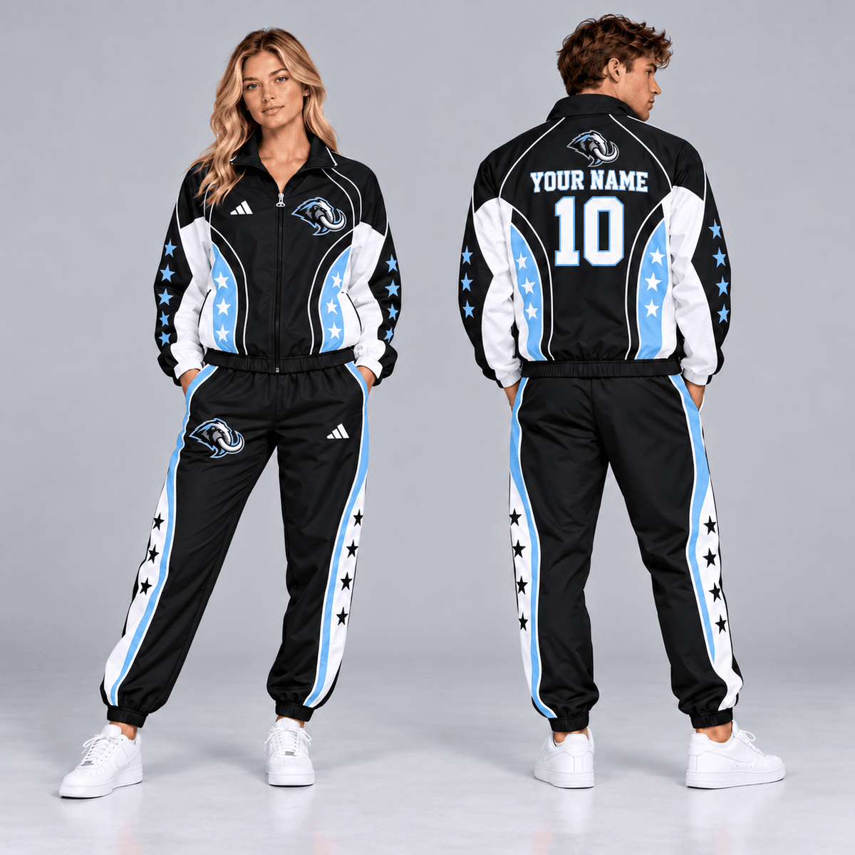 Seattle Kraken | Premium NHL All Star Contrast Panel Full Zip Track Jacket and Matching Jogger Pants Set with Custom Name and Number NDN cover