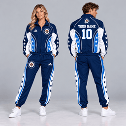 Edmonton Oilers | Premium NHL All Star Contrast Panel Full Zip Track Jacket and Matching Jogger Pants Set with Custom Name and Number NDN cover