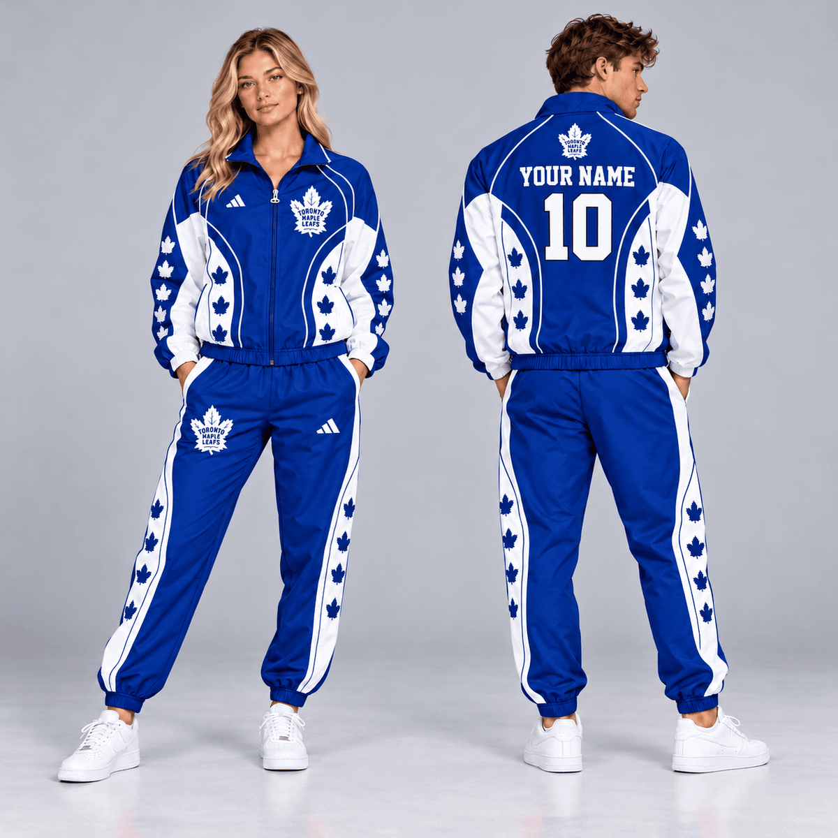 Toronto Maple Leafs | Premium NHL All Star Contrast Panel Full Zip Track Jacket and Matching Jogger Pants Set with Custom Name and Number NDN cover