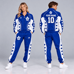 Toronto Maple Leafs | Premium NHL All Star Contrast Panel Full Zip Track Jacket and Matching Jogger Pants Set with Custom Name and Number NDN cover