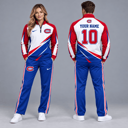 Montreal Canadiens | Premium NHL Velocity Slash Quarter Zip Pullover Jacket and Matching Straight Leg Track Pants Set with Custom Name and Number NDN cover
