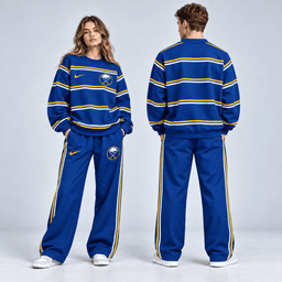 St. Louis Blues | Premium NHL Classic Horizontal Stripe Crewneck Sweatshirt and Matching Wide Leg Sweatpants Set NDN cover