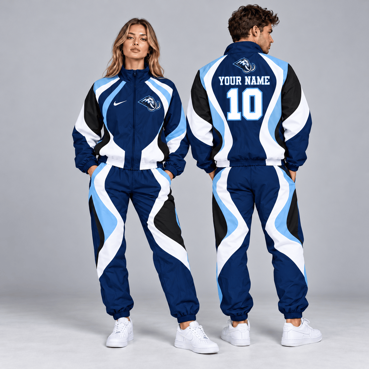 Winnipeg Jets | Premium NHL Dynamic S-Curve Colorblock Full Zip Track Jacket and Matching Jogger Pants Set with Custom Name and Number NDN cover