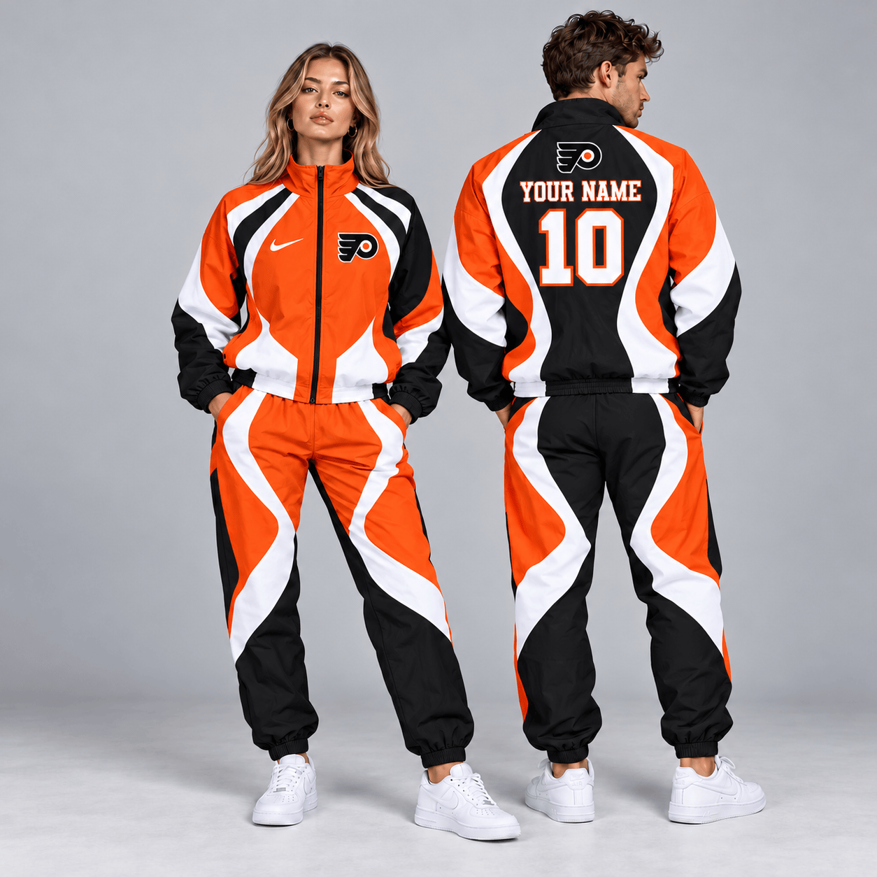 Anaheim Ducks | Premium NHL Dynamic S-Curve Colorblock Full Zip Track Jacket and Matching Jogger Pants Set with Custom Name and Number NDN cover