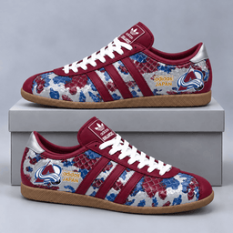 Colorado Avalanche | Premium NHL Lightning Japan Low Top Sneakers with Ice Camo Pattern and Classic Gum Sole NDN cover