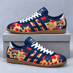 Florida Panthers | Premium NHL Lightning Japan Low Top Sneakers with Ice Camo Pattern and Classic Gum Sole NDN cover