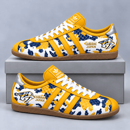 Nashville Predators | Premium NHL Lightning Japan Low Top Sneakers with Ice Camo Pattern and Classic Gum Sole NDN cover