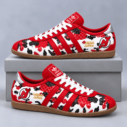 New Jersey Devils | Premium NHL Lightning Japan Low Top Sneakers with Ice Camo Pattern and Classic Gum Sole NDN cover