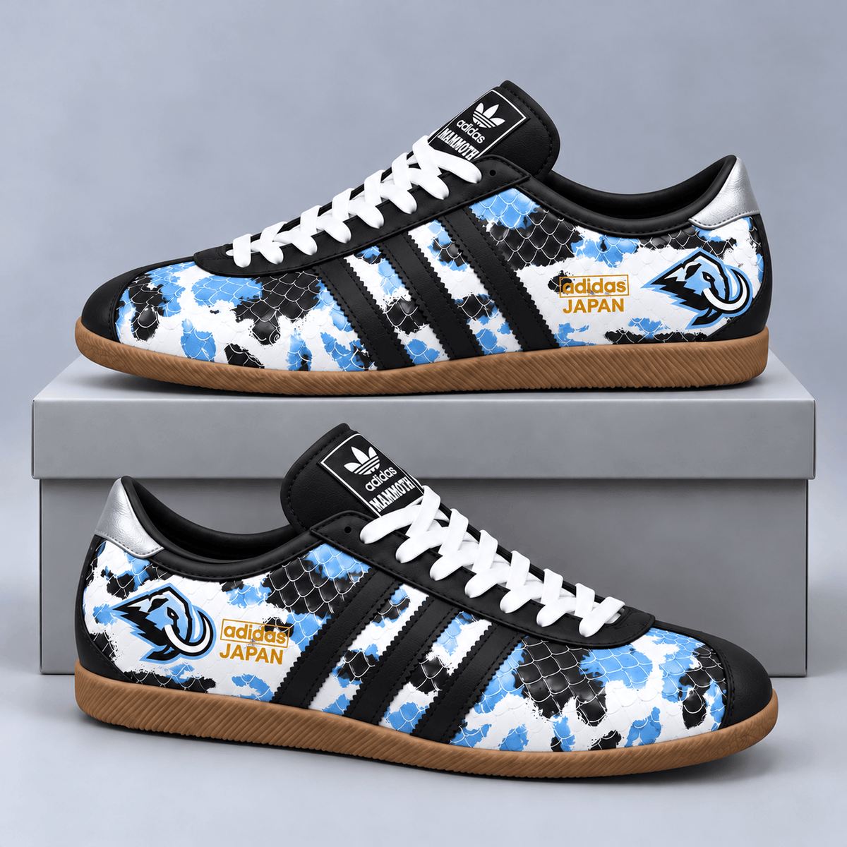 Utah Mammoth | Premium NHL Lightning Japan Low Top Sneakers with Ice Camo Pattern and Classic Gum Sole NDN cover