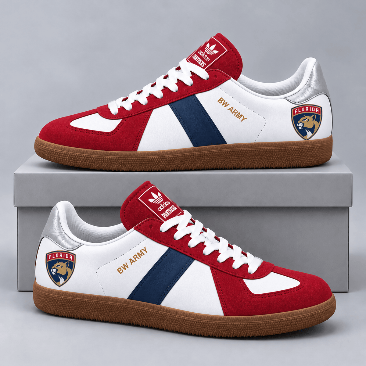 Florida Panthers | Premium NHL BW Army Retro Low Top Sneakers with Classic Colorblock Design and Gum Sole NDN cover