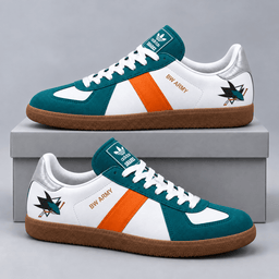 San Jose Sharks | Premium NHL BW Army Retro Low Top Sneakers with Classic Colorblock Design and Gum Sole NDN cover