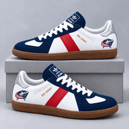 Columbus Blue Jackets | Premium NHL BW Army Retro Low Top Sneakers with Classic Colorblock Design and Gum Sole NDN cover