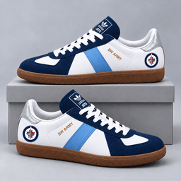 Winnipeg Jets | Premium NHL BW Army Retro Low Top Sneakers with Classic Colorblock Design and Gum Sole NDN cover
