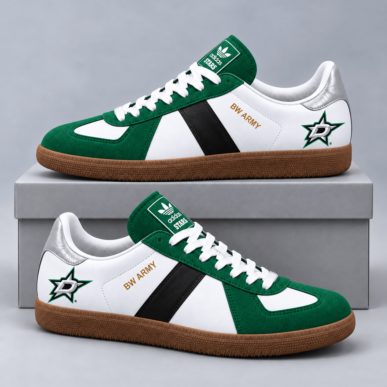 Dallas Stars | Premium NHL BW Army Retro Low Top Sneakers with Classic Colorblock Design and Gum Sole NDN cover