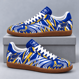 St. Louis Blues | Premium NHL F50 Tiger Print Low Top Sneakers with Fierce Striped Design and Classic Gum Sole NDN cover