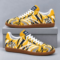 Nashville Predators | Premium NHL F50 Tiger Print Low Top Sneakers with Fierce Striped Design and Classic Gum Sole NDN cover