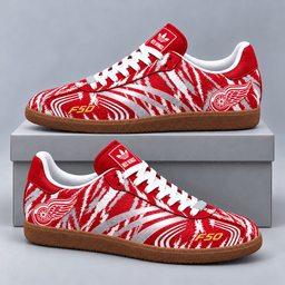 Detroit Red Wings | Premium NHL F50 Tiger Print Low Top Sneakers with Fierce Striped Design and Classic Gum Sole NDN cover