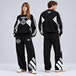 Los Angeles Kings | Premium NHL Retro Three Stripe Colorblock Crewneck Sweatshirt and Matching Wide Leg Track Pants Set NDN cover