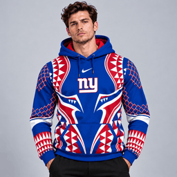 New York Giants | Premium NFL Tribal Geometric Pattern Pullover Hoodie With Bold Team Logo All Over Print Fanwear NDN cover