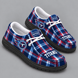 Tennessee Titans | Premium NFL Classic Plaid Checkered HEYDUDE Casual Loafers With Team Logo And Lightweight Comfort Sole NDN cover