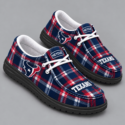 Houston Texans | Premium NFL Classic Plaid Checkered HEYDUDE Casual Loafers With Team Logo And Lightweight Comfort Sole NDN cover