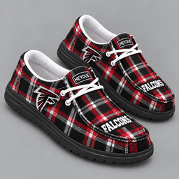 Atlanta Falcons | Premium NFL Classic Plaid Checkered HEYDUDE Casual Loafers With Team Logo And Lightweight Comfort Sole NDN cover