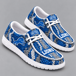 Detroit Lions | Premium NFL Exotic Snakeskin Pattern HEYDUDE Casual Loafers With Team Logo And Lightweight Comfort Sole NDN cover