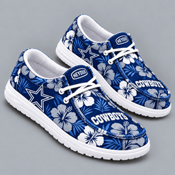 Dallas Cowboys | Premium NFL Tropical Hibiscus Floral Print HEYDUDE Casual Loafers With Team Logo And Lightweight Comfort Sole NDN cover